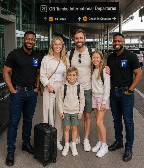 Family travelling for the December holidays