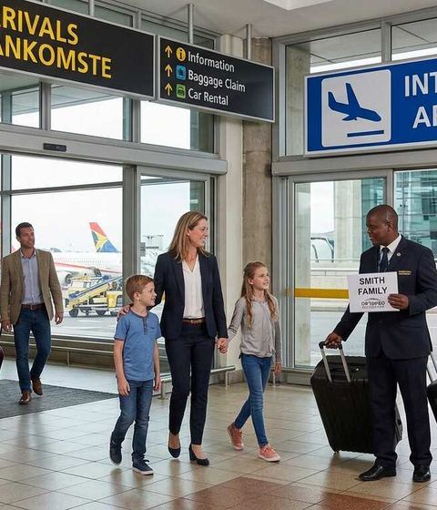 Travellers arriving home at OR Tambo